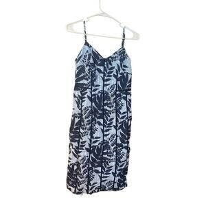 Banana Republic Floral Sun Dress - Blue Size 2 Mid Thigh Length